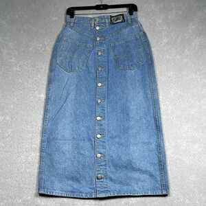 Y2K D'Mode Classix Denim Skirt 11/12 Straight Pencil Midi Pockets 100% Cotton